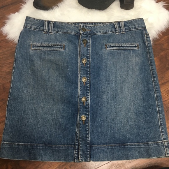 ann taylor loft jean skirt